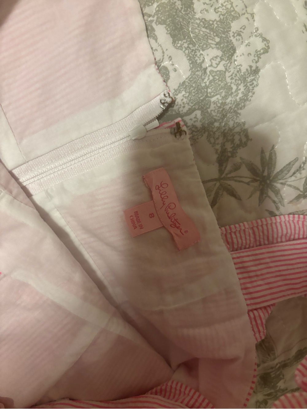 Lilly Pulitzer sz 8 Phoebe Pink White stripe Mini Dress Sundress seersucker - Picture 4 of 15